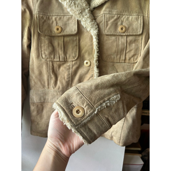 Women's Wilsons Leather Jacket Size S Beige - Picture 3 of 8